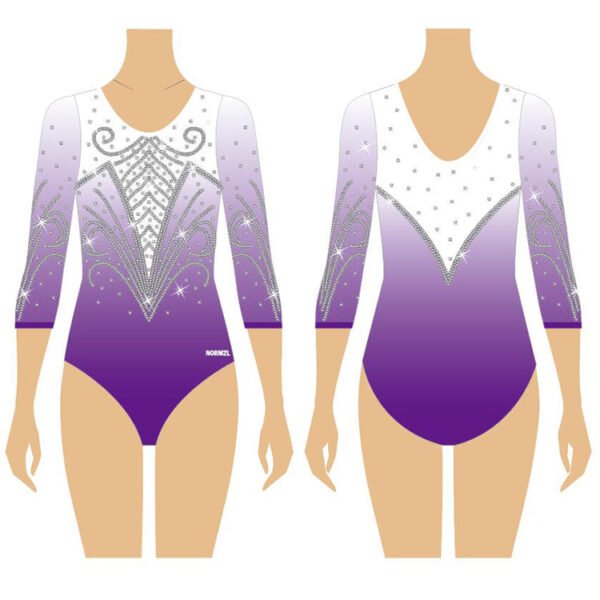The latest design fashion series sublimation long sleeve spandex gymnastics leotards - Image 5