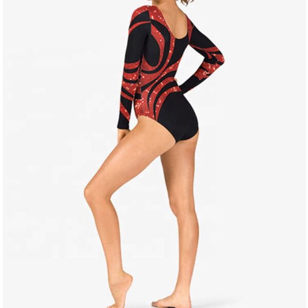 Long Sleeve Velvet Dance Bodysuits Gymnastics Leotards Girls - Image 3