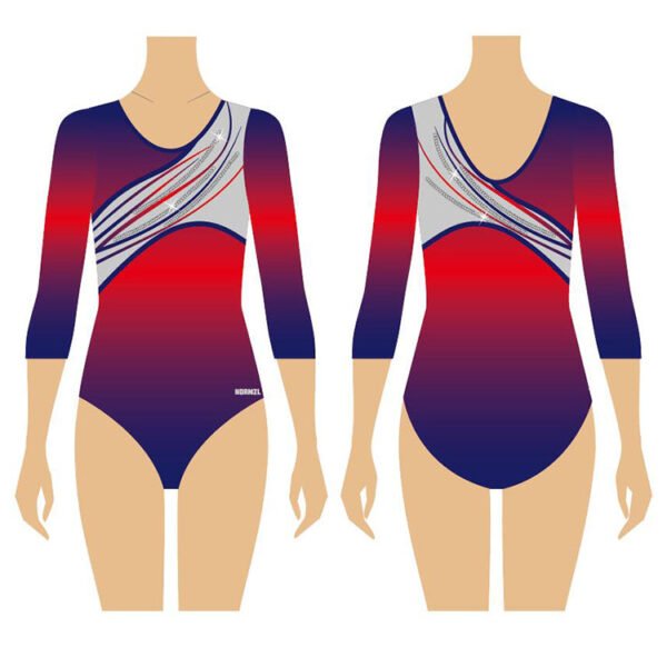 The latest design fashion series sublimation long sleeve spandex gymnastics leotards - Image 4