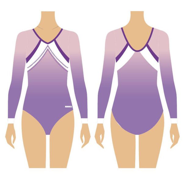The latest design fashion series sublimation long sleeve spandex gymnastics leotards - Image 3