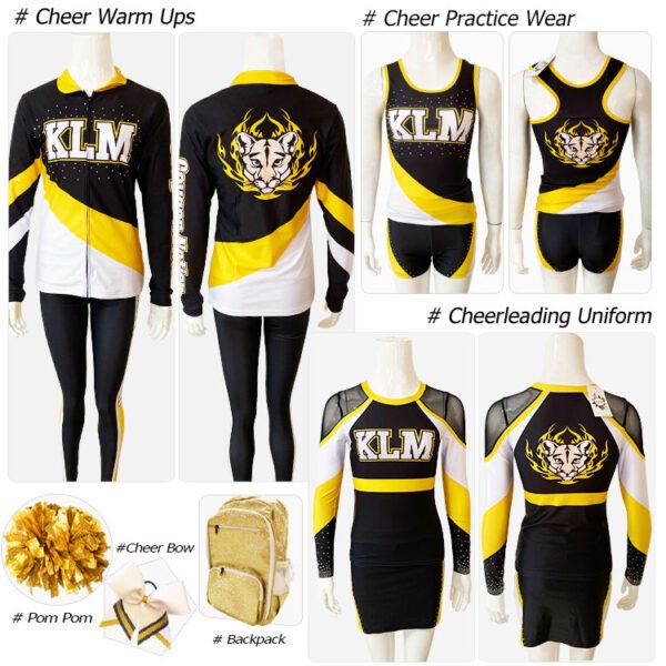 OEM quick dry plus size warm up suits cheap sports track suits for girls cheerleadding practice wear - Image 4