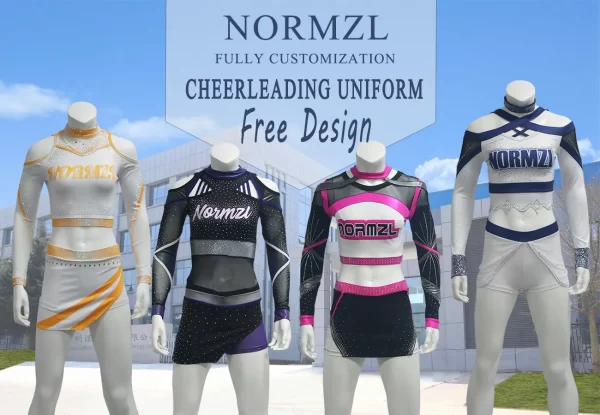 High Quality Custom Cheerleader Outfits Dance Skirt Cheer Uniforms Wholesale Sexy Rhinestones Sublimation Cheerleading Uniforms - Whakaahua 5