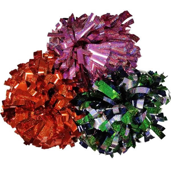 custom team glitter 6 inch cheerlead wholesale cheer practice accesoirs cheerleading plastic pom pom with handles