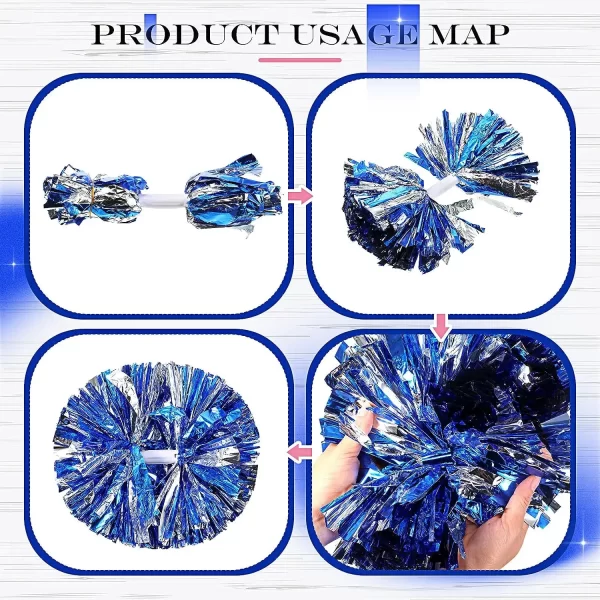 Sports Dance Party Cheering Kids Adults team cheerleading pom poms cheer bow Fashion Accessories with Baton Handle - Image 4