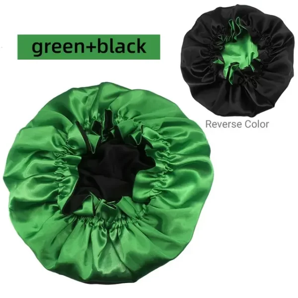 High Quality Elastic Band Polyester Big Size hair bonnet satin custom logo designer women wholesale shower waterproof bonnets - Image 6