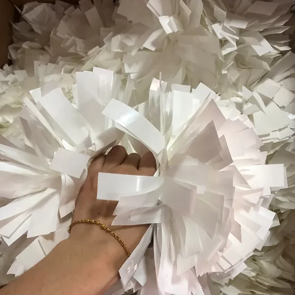 Metallic solid color cheer poms built-in handle custom holographic plastics mix metallic cheerleading pom poms - Image 4