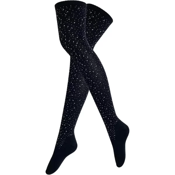 oem custom made sports knee cheerlead glitter compression sock women rhinestone cheerleading socks - Image 4