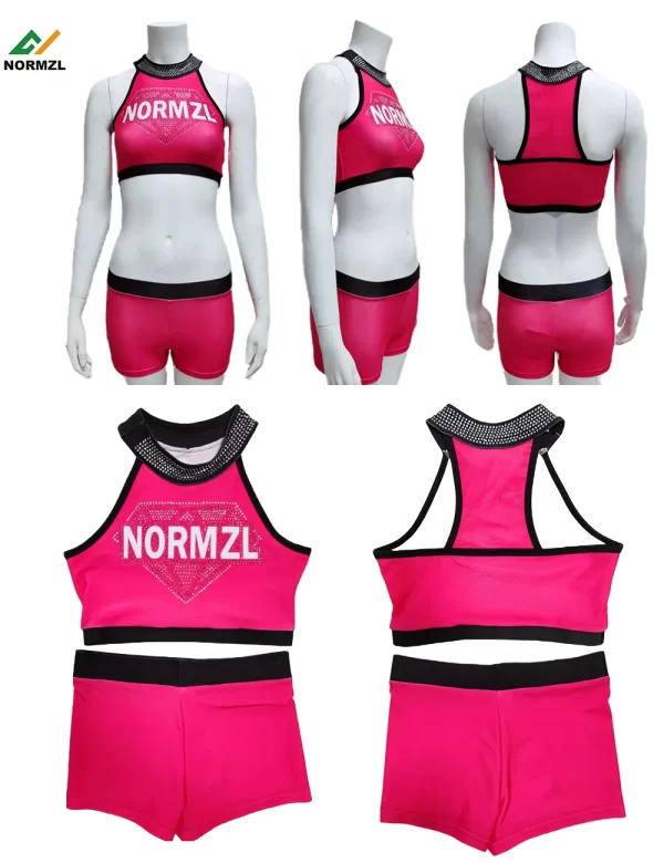 Wholesale Girls Cheerleading Practice Wear Custom Cheer Bra And Shorts Sublimation Dance Cheer Practice Wear - Image 3