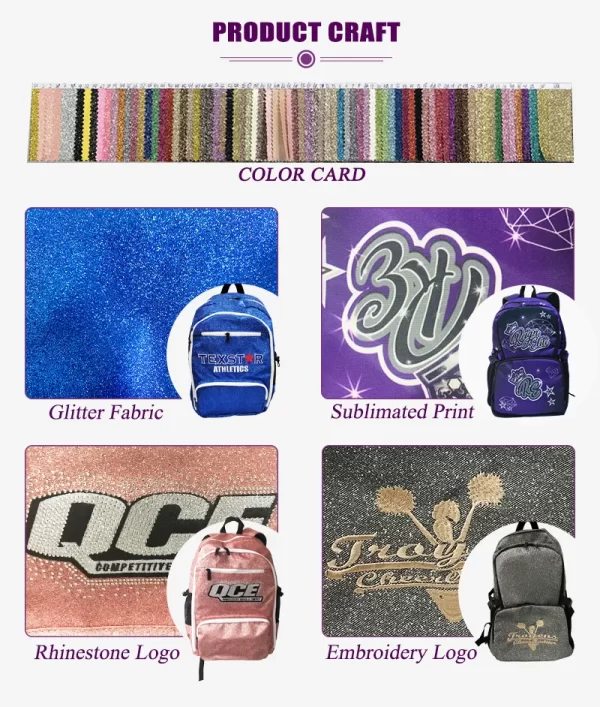 Wholesale Cheer Bag Custom Cheer Backpack Fashion Tote Zipper Sublimation Cheerleader Garment Bag Cheerleading Bags For Girls - Image 6